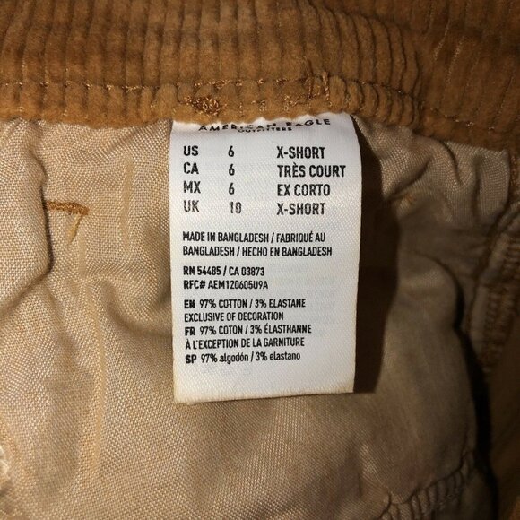 AMERICAN EAGLE Super Stretch Hi-Rise Jegging Corduroy Pants Sz 6 Short - Picture 9 of 10